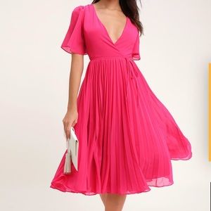 Pink wrap dress